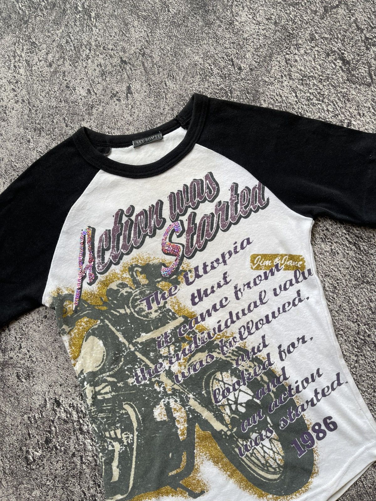 Japanese Brand Y2K Sky Bomber poem tshirt Size S / US 4 / IT 40 - 3 Thumbnail
