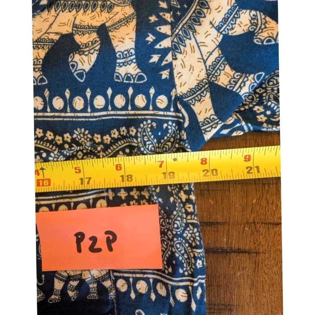 Vintage Cobalt Blue White Elephant Print Short Sleeve Button Up Camp Shirt Womens M Size M / US 6-8 / IT 42-44 - 6 Thumbnail