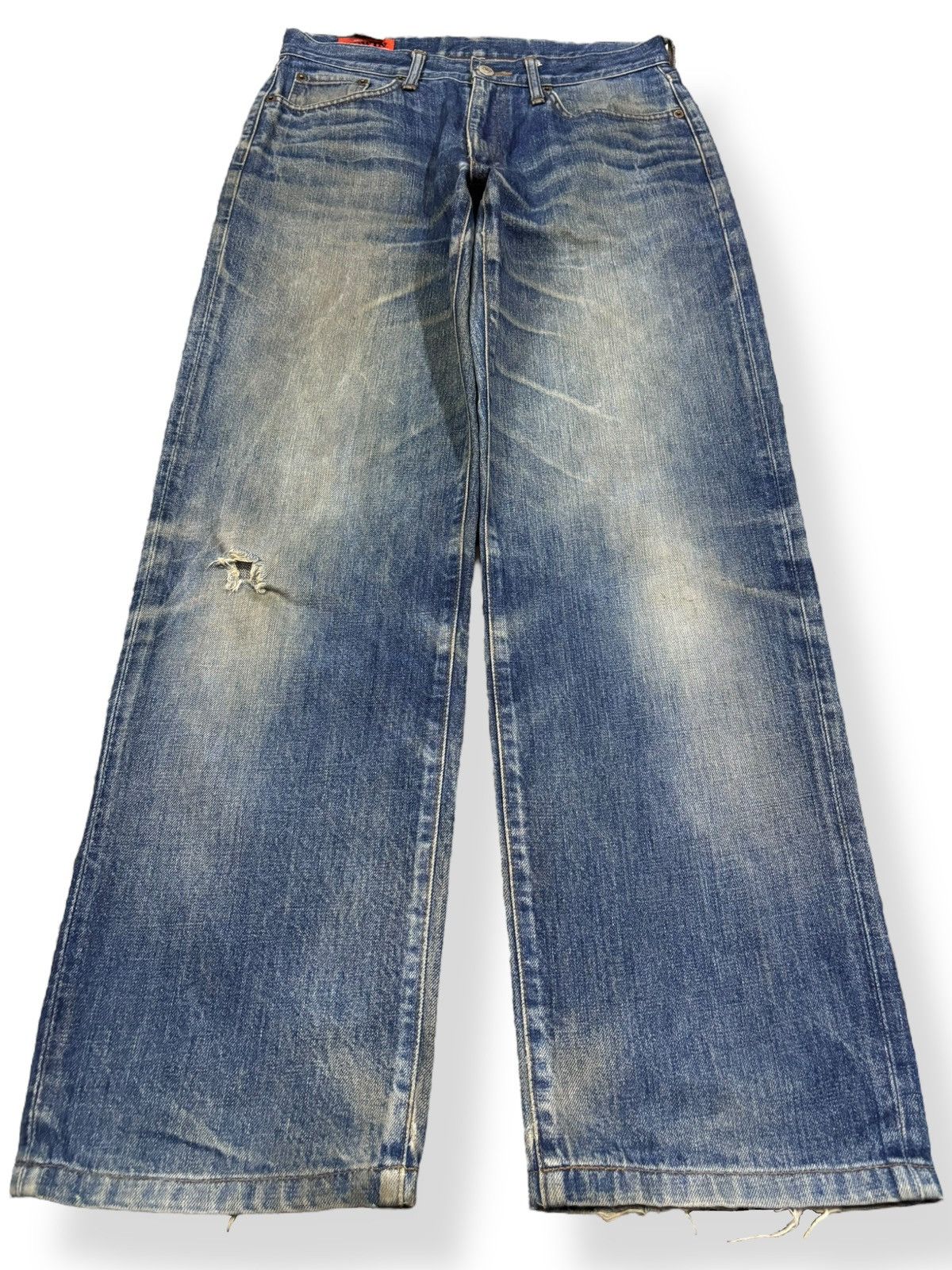 Edwin Vintage Rare Edwin Frontier Mud Wash Loose Distressed Jeans Size US 31 - 1 Thumbnail
