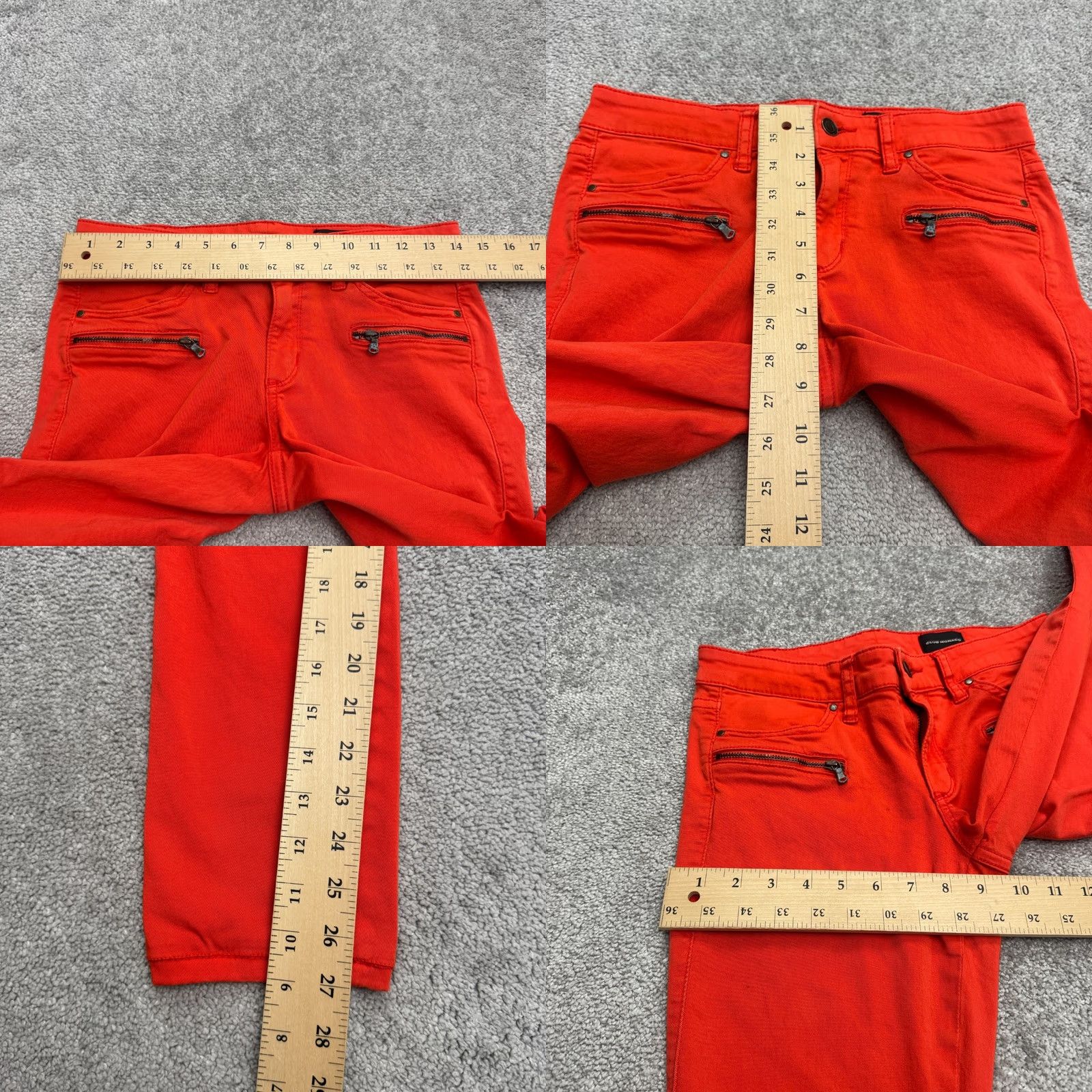 Club Monaco VINTAGE Club Monaco Jeans Womens 4 Red Zip Pockets Skinny 28x27 Cotton Blend Denim Regular Modern City Streetwear Mens? Size 27" / US 4 / IT 40 - 9 Thumbnail