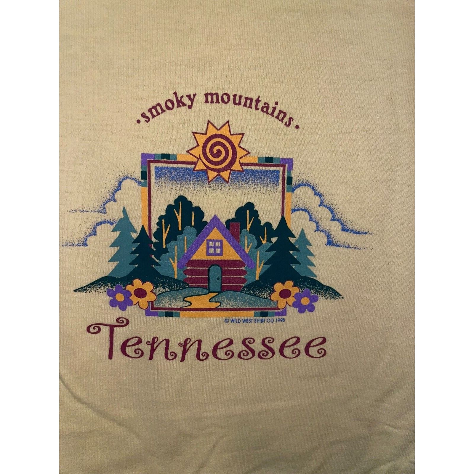 Jerzees Vintage Smoky Mountains Shirt Tennessee Yellow Tee 90s Large Size US L / EU 52-54 / 3 - 2 Thumbnail