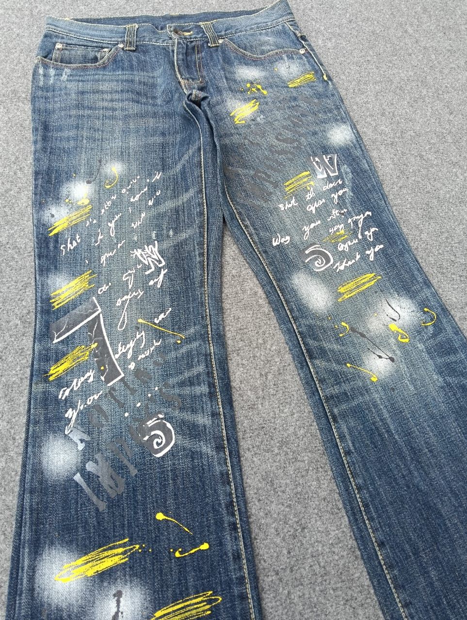 semanticdesign 🔥 Flare Semantic Design jeans with painted Graffiti.🔥 Size US 30 / EU 46 - 2 Thumbnail