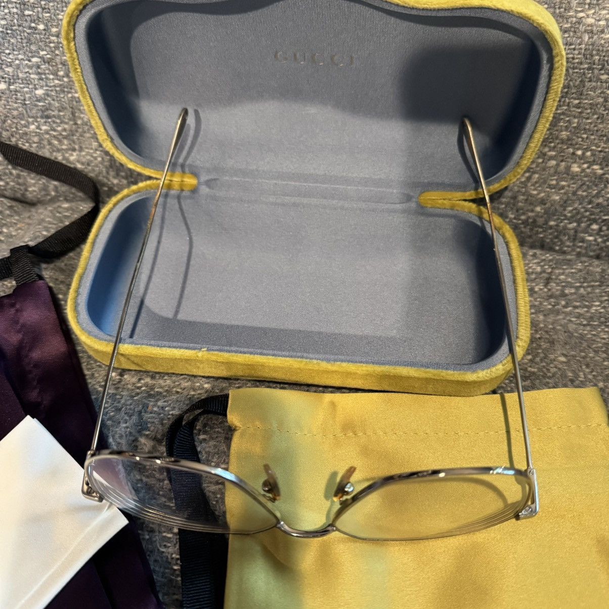 Gucci Gucci Silver Wire Frame Optical Glasses Luxury Size ONE SIZE - 3 Thumbnail