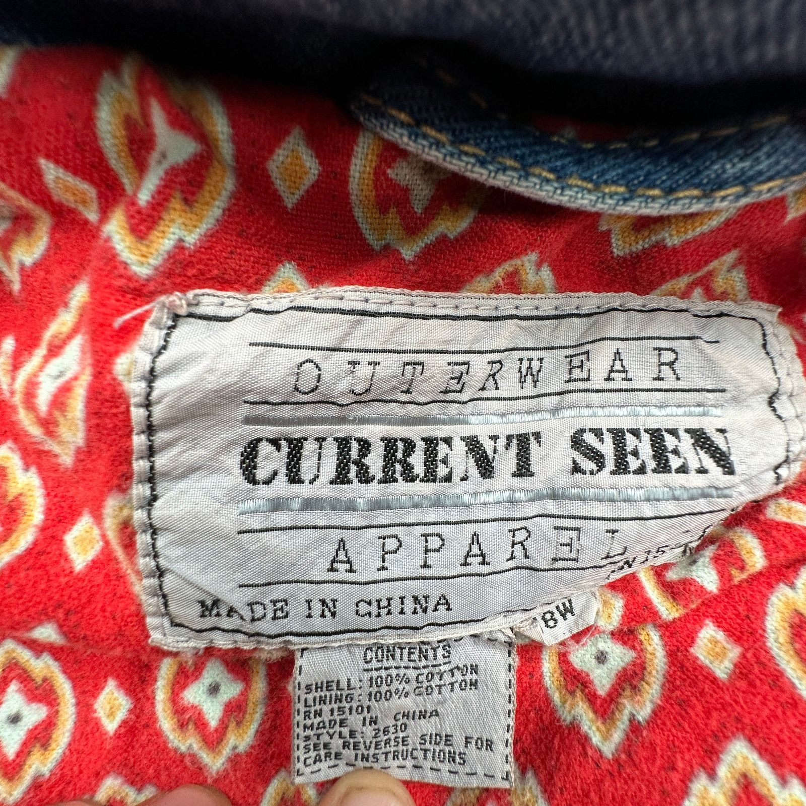 Other VTG Current Seen Denim Floral Lined Zip Bomber Jacket 18W 2X Size XXL / US 16-18 / IT 52-54 - 3 Thumbnail