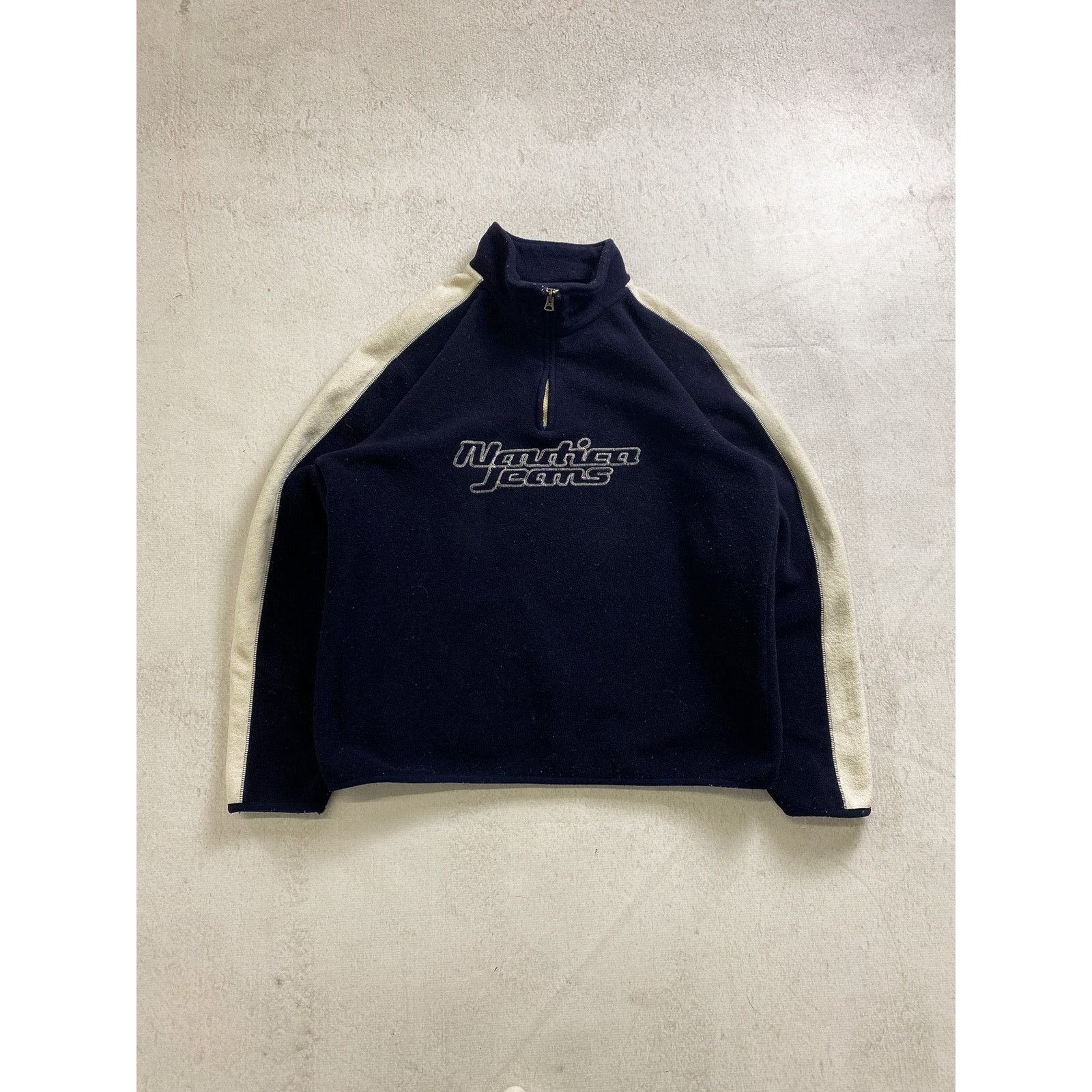 Nautica Vintage 90s Nautica Blue Fleece Sweatshirt - Women's Large Size L / US 10 / IT 46 - 1 Thumbnail