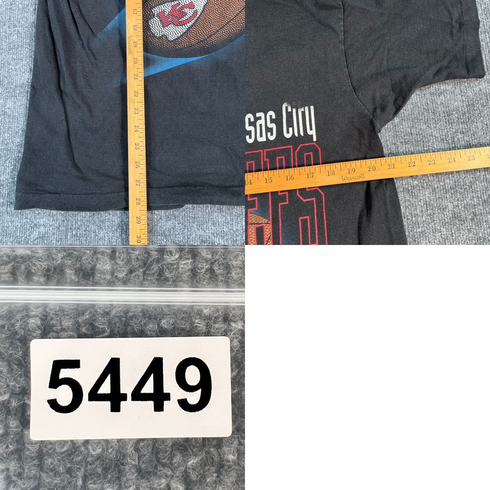 Logo 7 VINTAGE Kansas City Chiefs T-Shirt Mens L Black 1995 Single Stitch 90s Logo Size US L / EU 52-54 / 3 - 8 Thumbnail