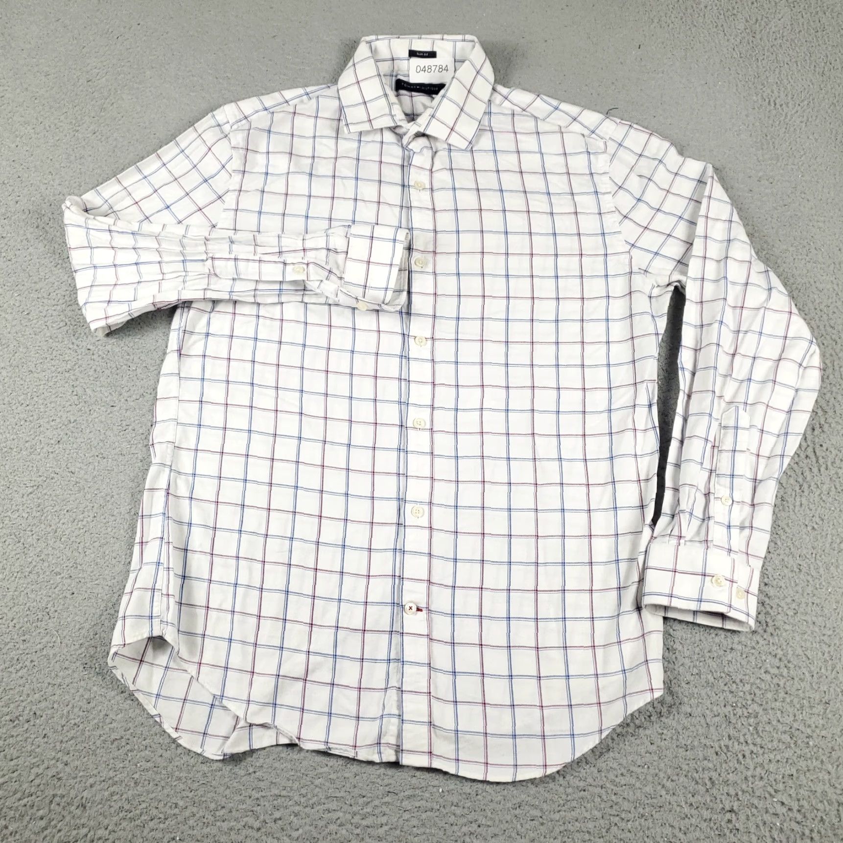 Tommy Hilfiger Tommy Hilfiger Shirt Mens Medium White/Blue Check Button-Up Long Sleeve Cotton Casual Business Preppy Size US M / EU 48-50 / 2 - 2 Thumbnail