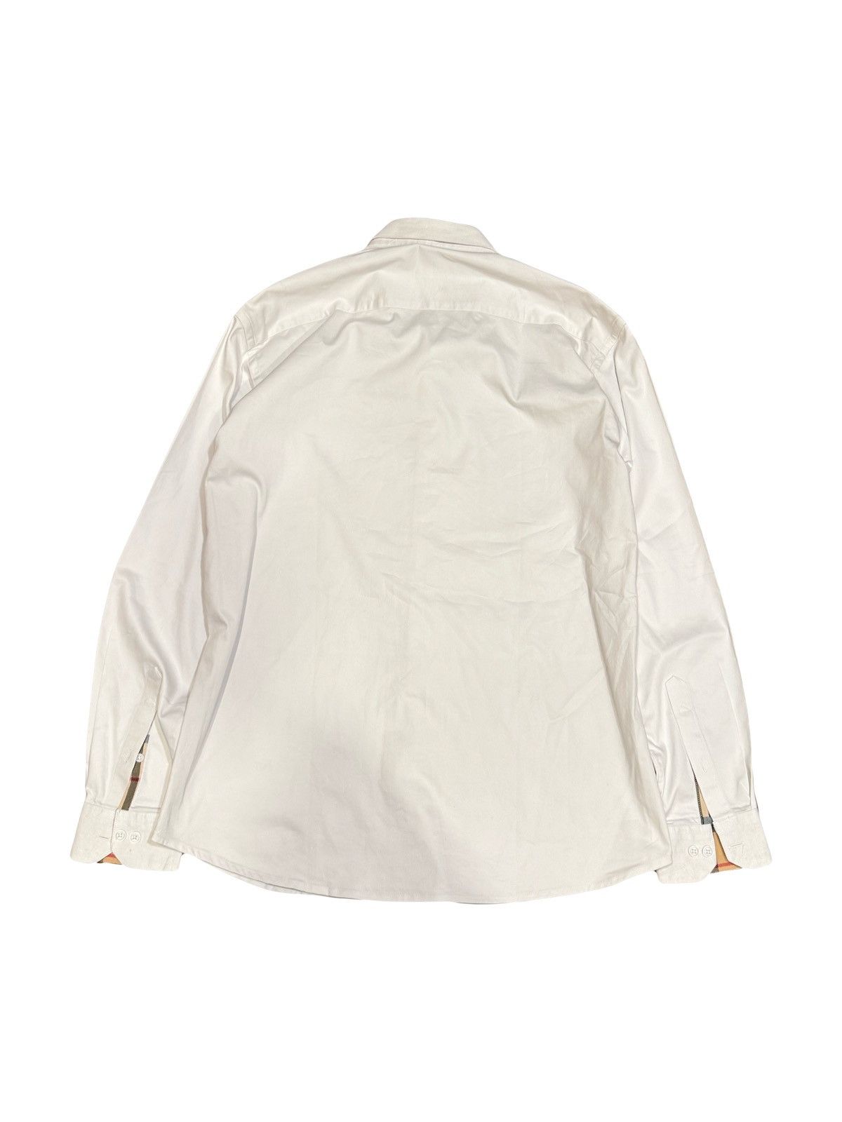 Burberry Burberry London White Collared Patterned Designer Button Up Size US XL / EU 56 / 4 - 2 Thumbnail