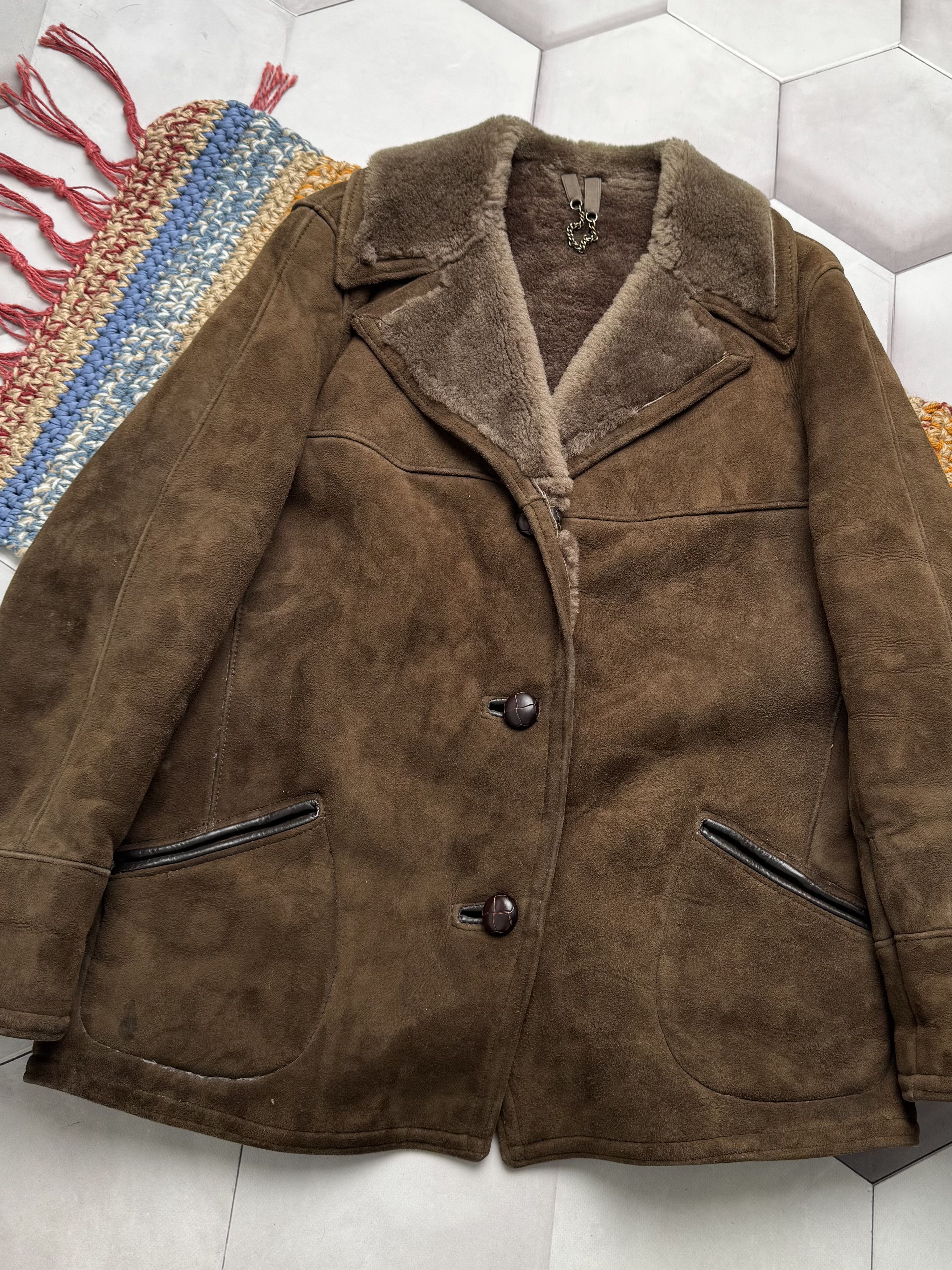 Vintage Vintage Real Sheepskin Coat (E4) Size L / US 10 / IT 46 - 2 Thumbnail
