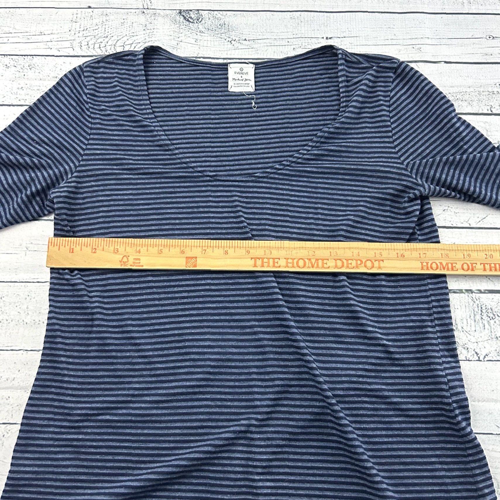 Michael Stars Evereve Michael Stars Long Sleeve Striped Shirt Womens Small Blue Shirt Size S / US 4 / IT 40 - 4 Thumbnail