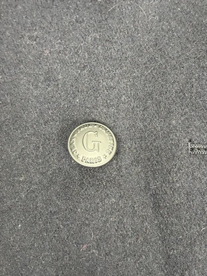 Jean Paul Gaultier 2000s Jean Paul Gaultier Navy Wool Leather Cuff Blazer Size 40R - 9 Thumbnail