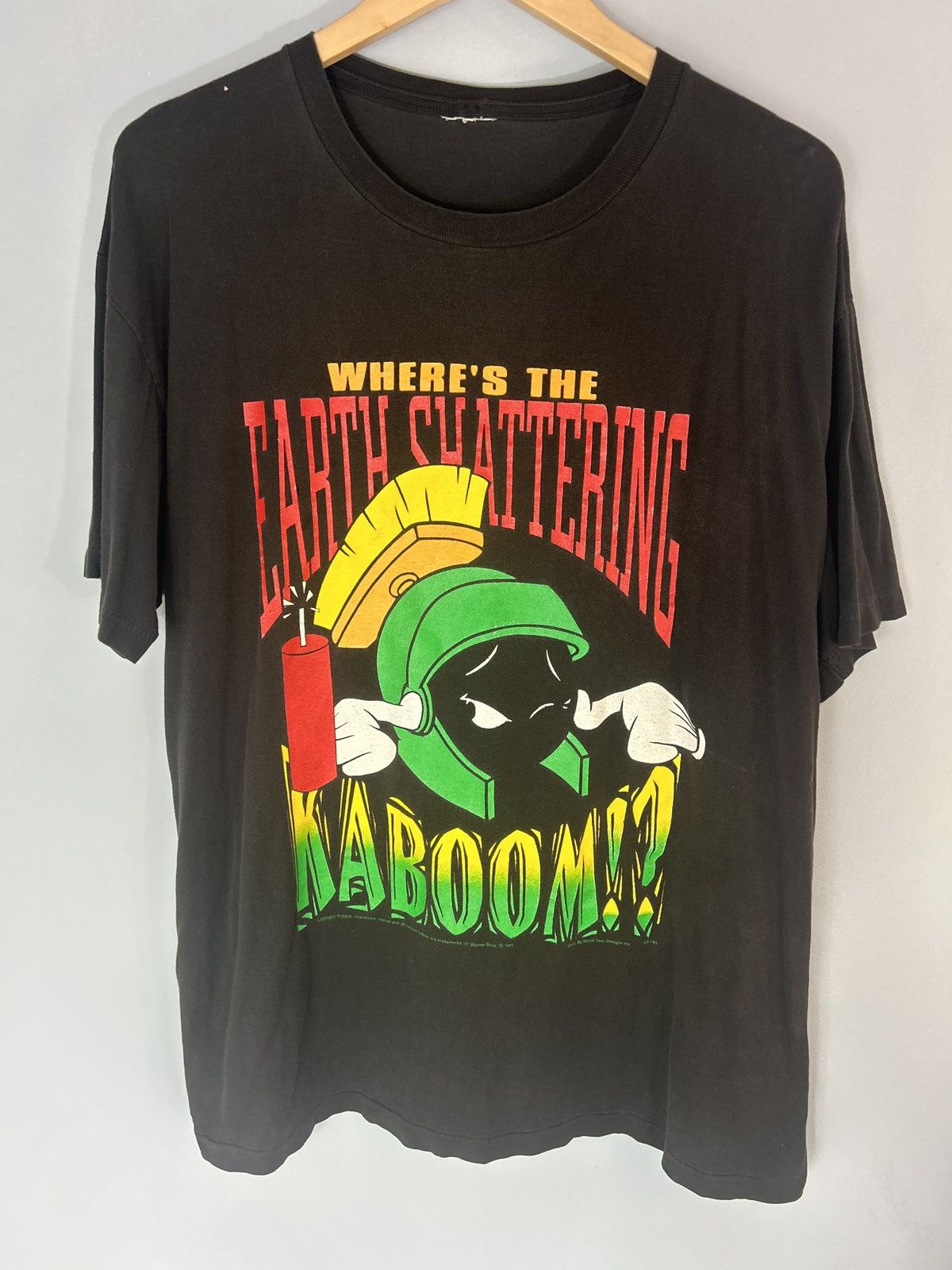 Vintage Vintage 1993 Looney Tunes Marvin the Martian Kaboom Tee Size US L / EU 52-54 / 3 - 1 Thumbnail