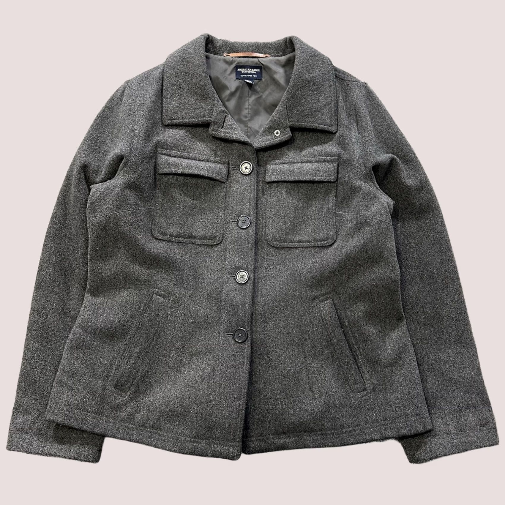 American Eagle Outfitters VINTAGE American Eagle Coat Womens XL Wool Blend Button Front Gray Jacket Size XL / US 12-14 / IT 48-50 - 1 Thumbnail