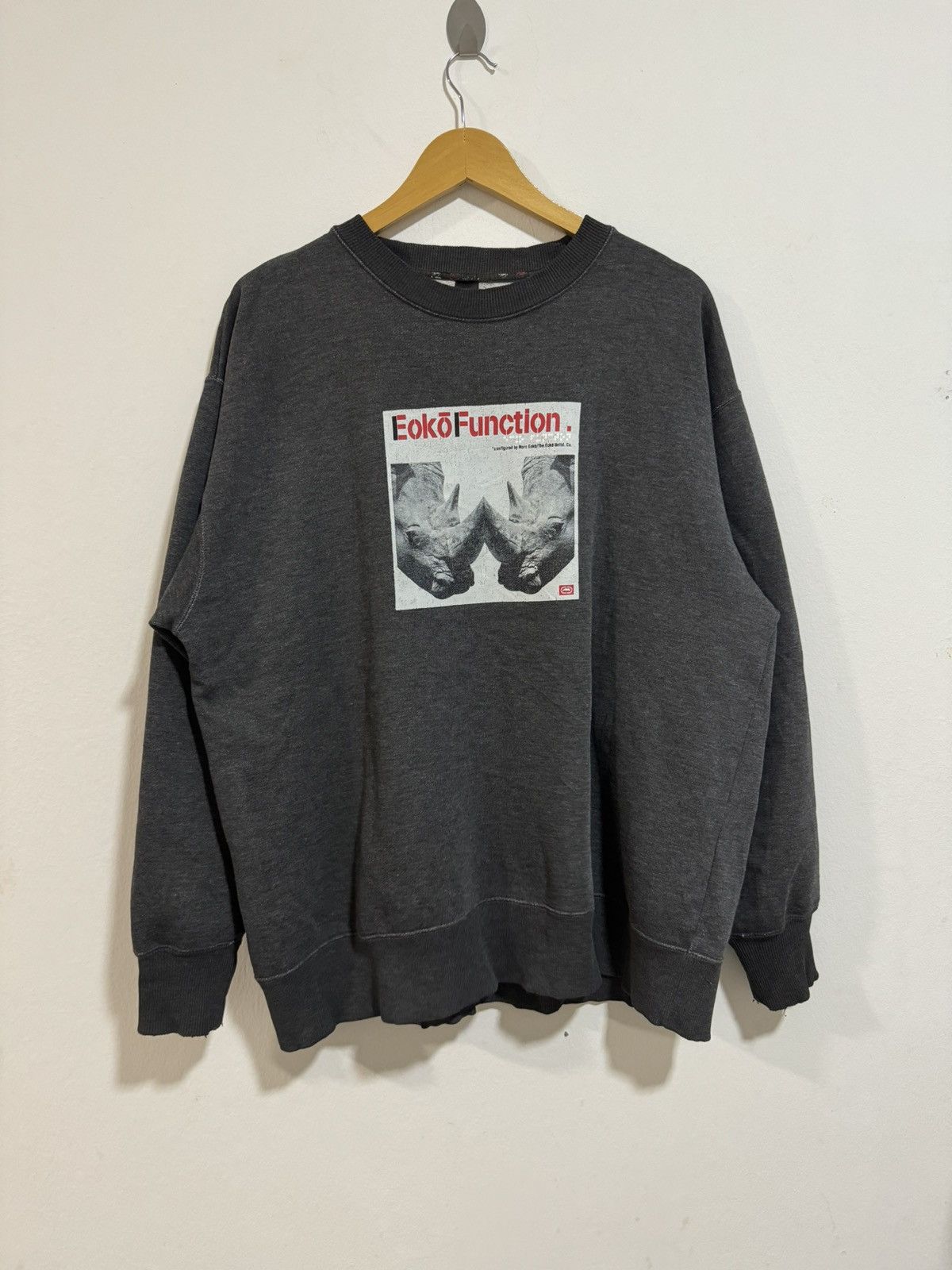 image of Ecko Unltd x Vintage Y2K Ecko Function Baggy Photo Sweatshirt in Grey, Men's (Size Large)
