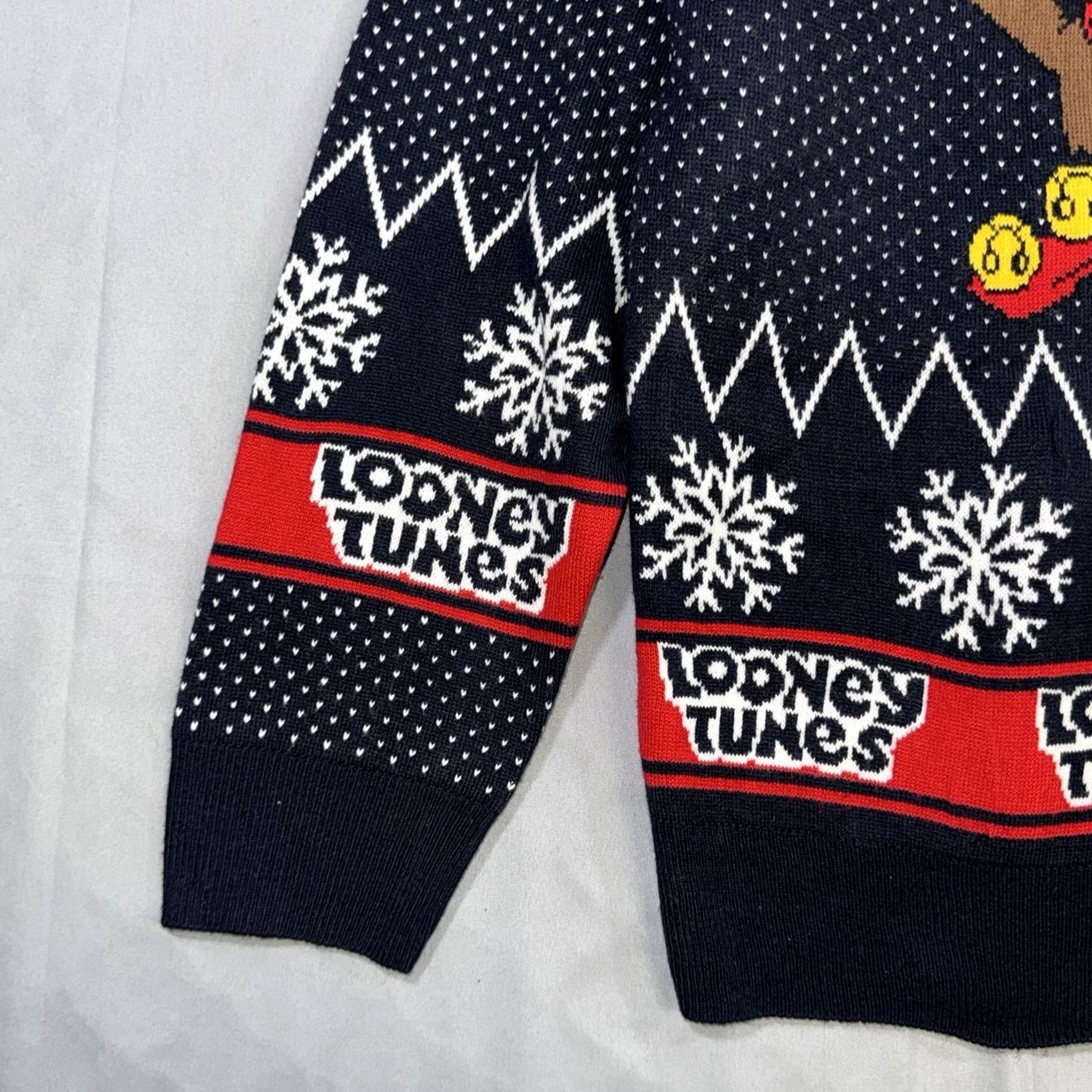 Vintage Looney Tunes Sweater Mens XL Blue Tasmanian Devil Ugly Christmas Knit Pullover Size US XL / EU 56 / 4 - 5 Thumbnail