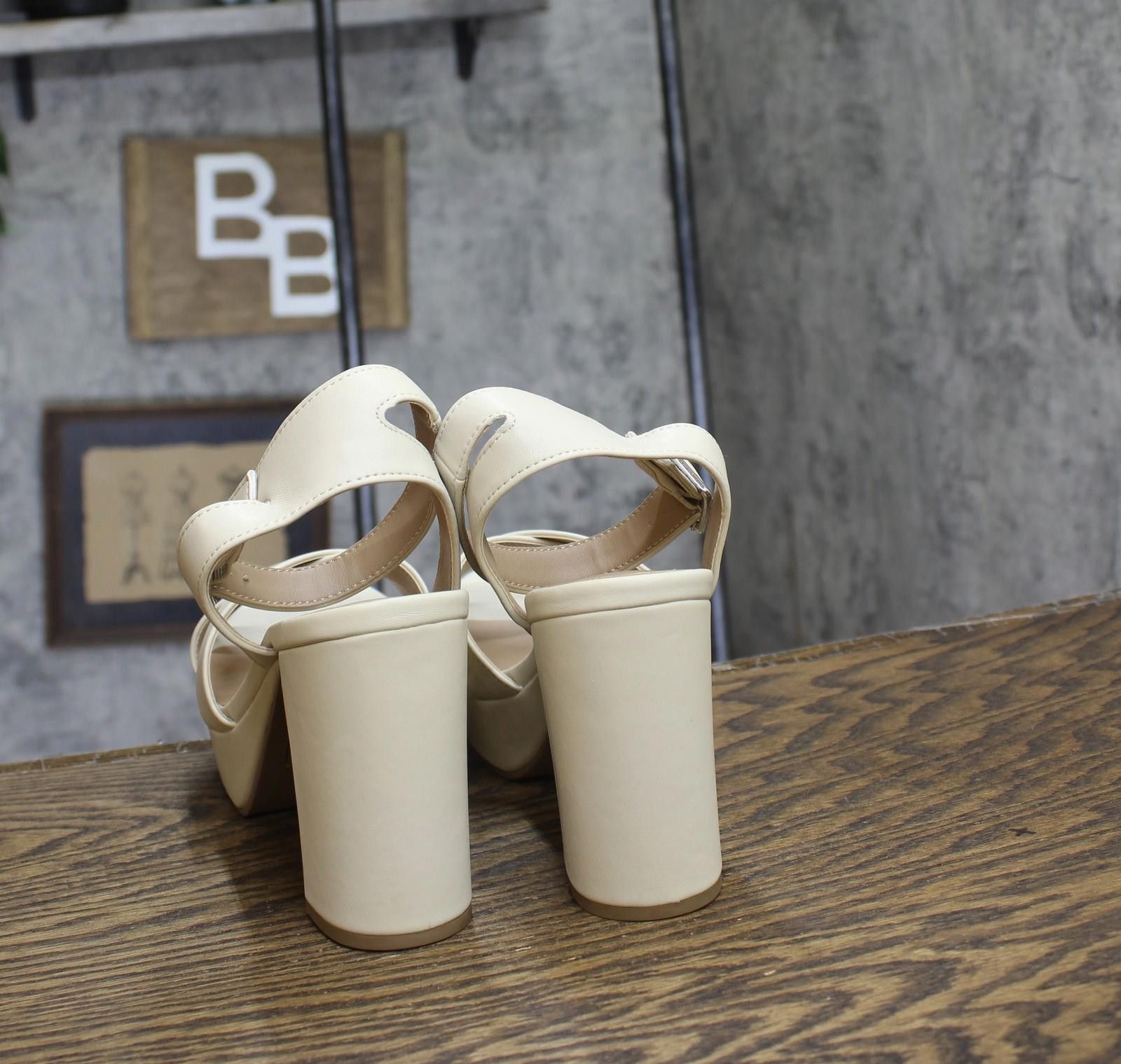 Other New Sun + Stone Dress Heels 10014732100 Bone Off White 10m Size US 10 / IT 40 - 4 Thumbnail