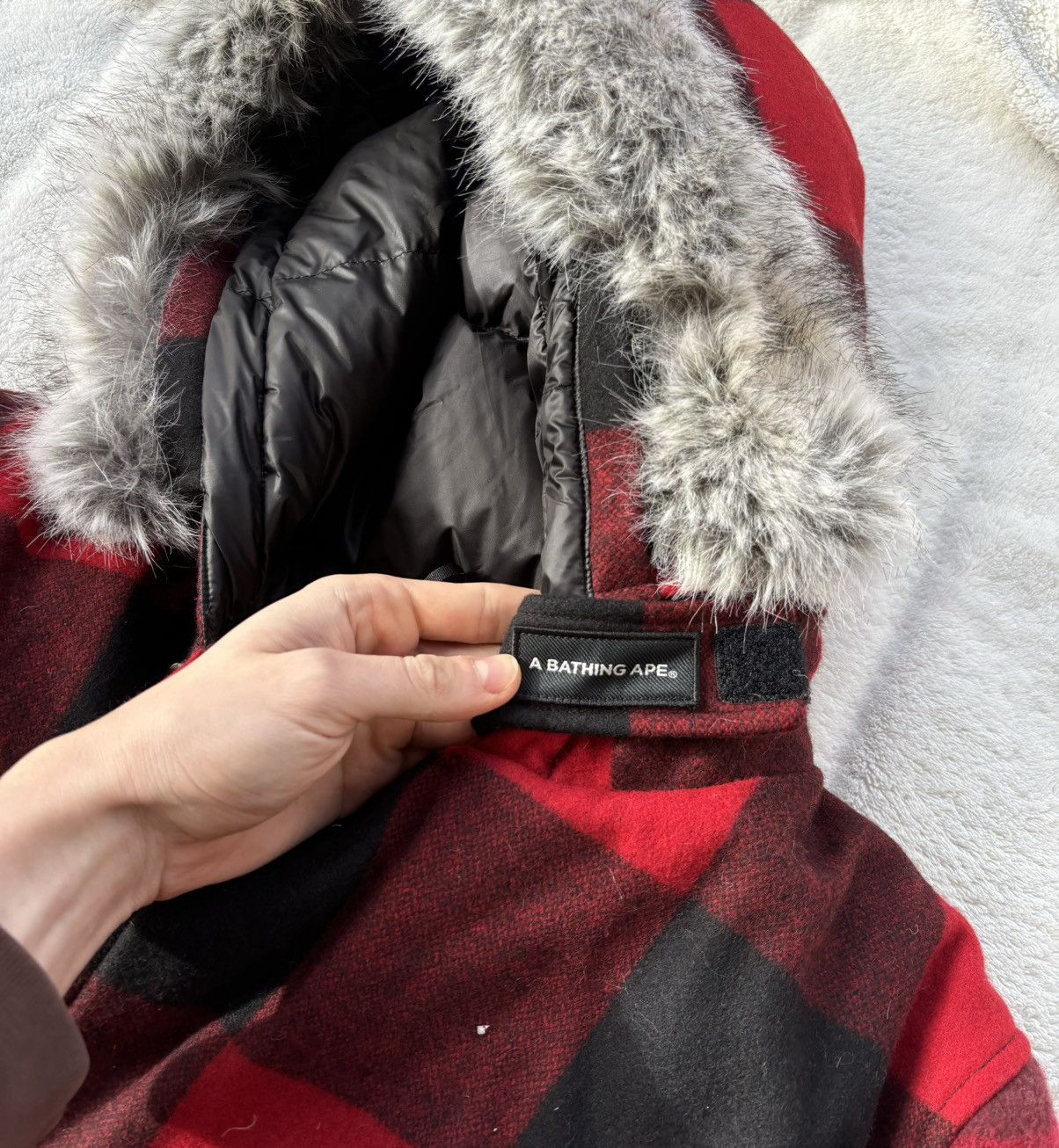 Bape × Woolrich Woolen Mills Bape x Woolrich Plaid Arctic Fur Parka - RARE Size US L / EU 52-54 / 3 - 5 Thumbnail