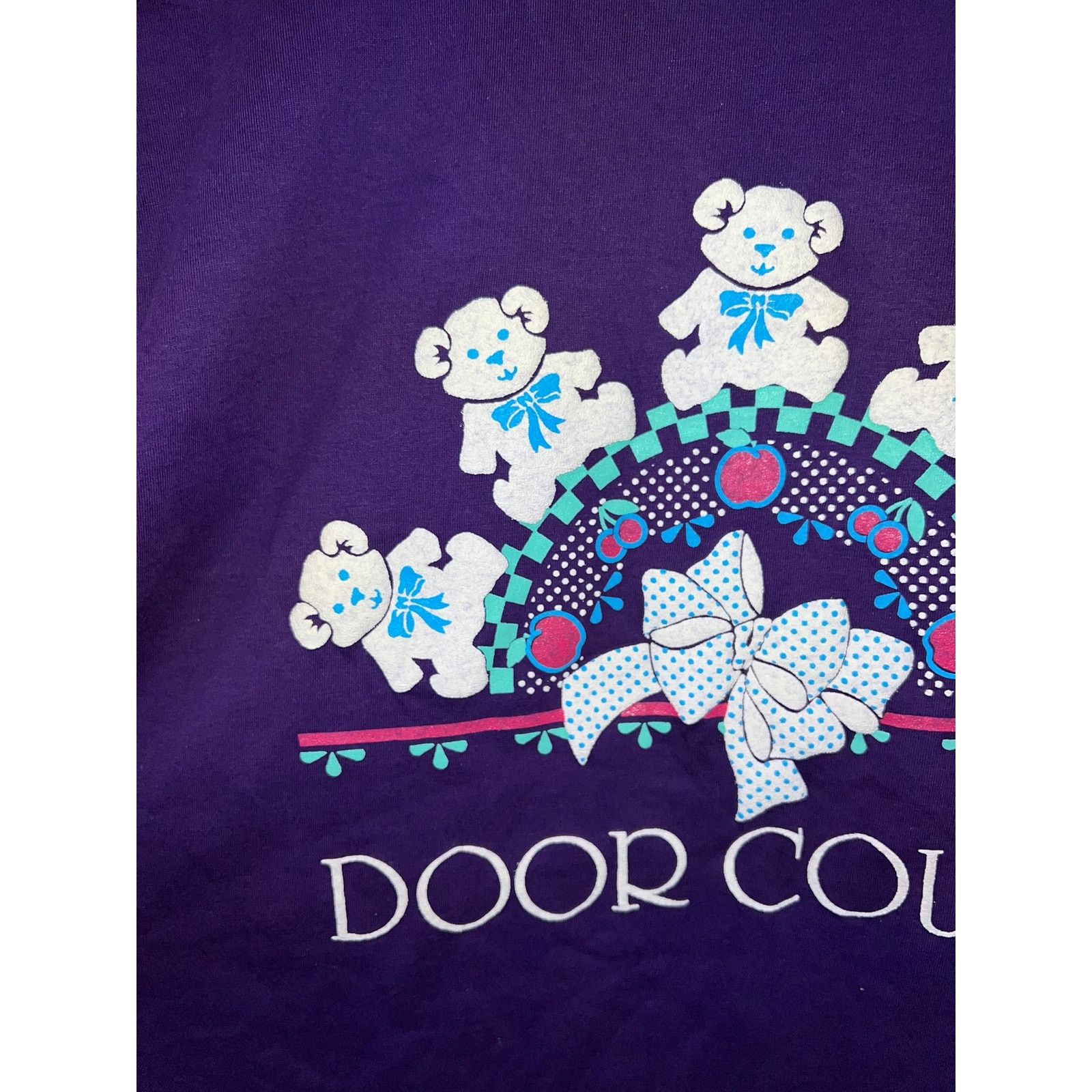 Jerzees Vintage Door County Shirt Purple bear Nature Tee VTG 90s L Size US L / EU 52-54 / 3 - 2 Thumbnail