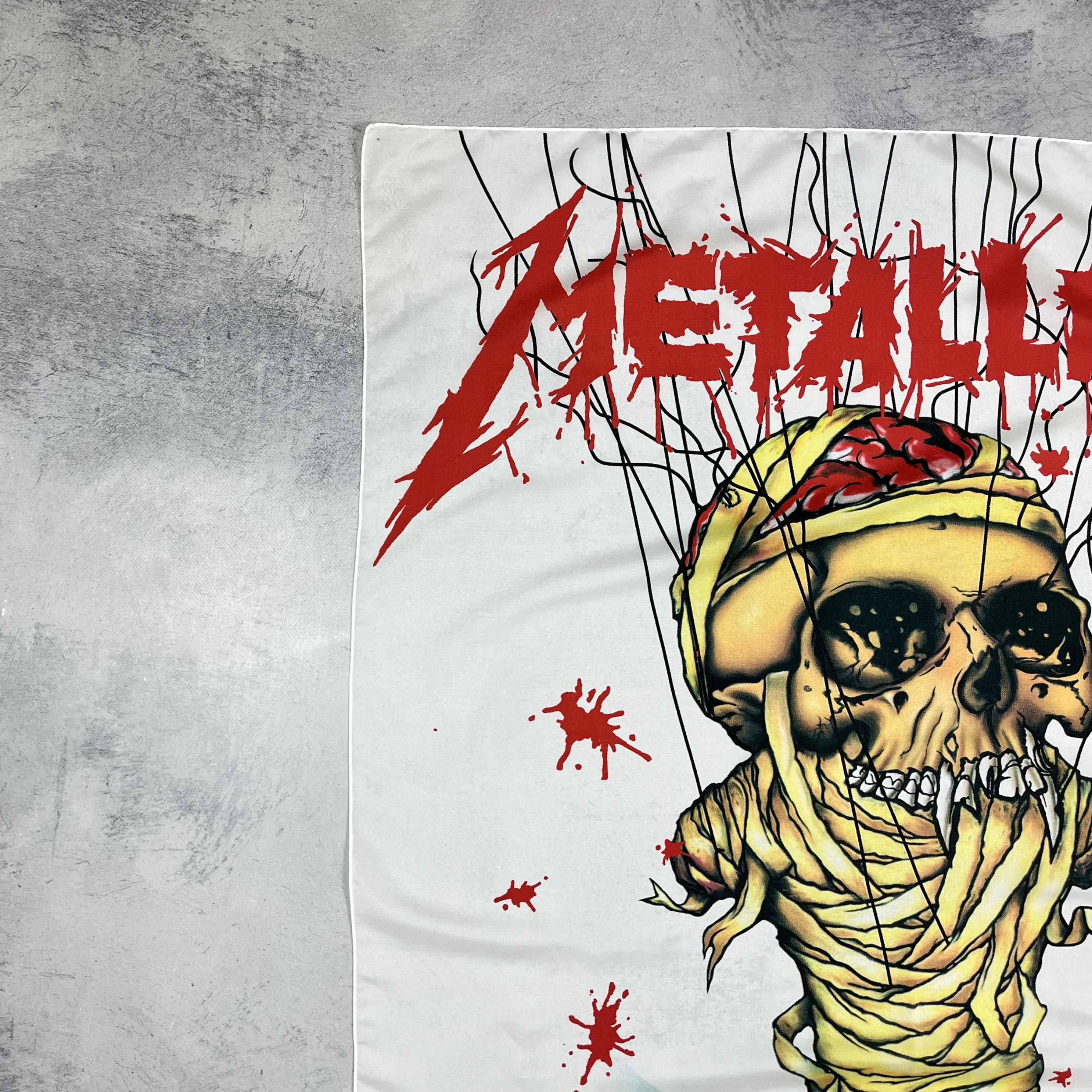 Band Tees Vintage Metallica Pushead Rock Flag Poster Tapestry 2000’s Size ONE SIZE - 3 Thumbnail