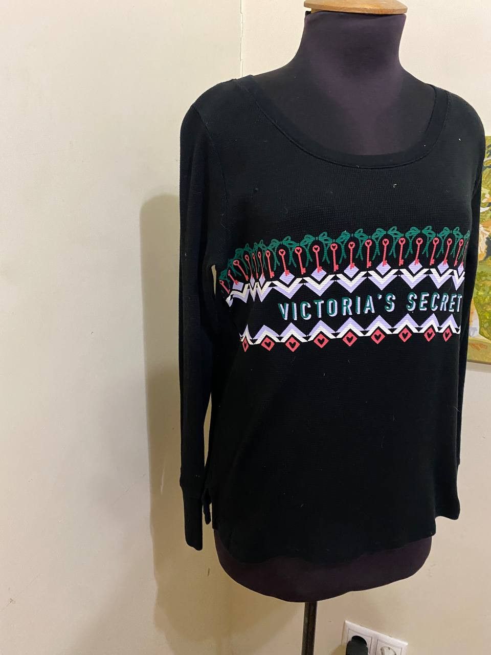 Victoria's Secret Victorias Secret Waffle Knit Top Long Sleeve Shirt Light Size M / US 6-8 / IT 42-44 - 3 Thumbnail