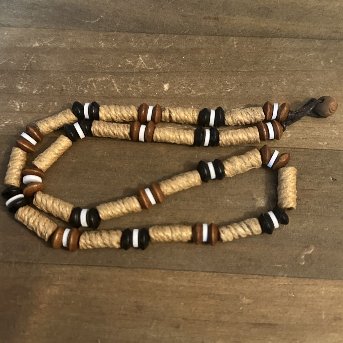 Vintage Vintage hemp wrapped bead necklace Size ONE SIZE - 3 Thumbnail