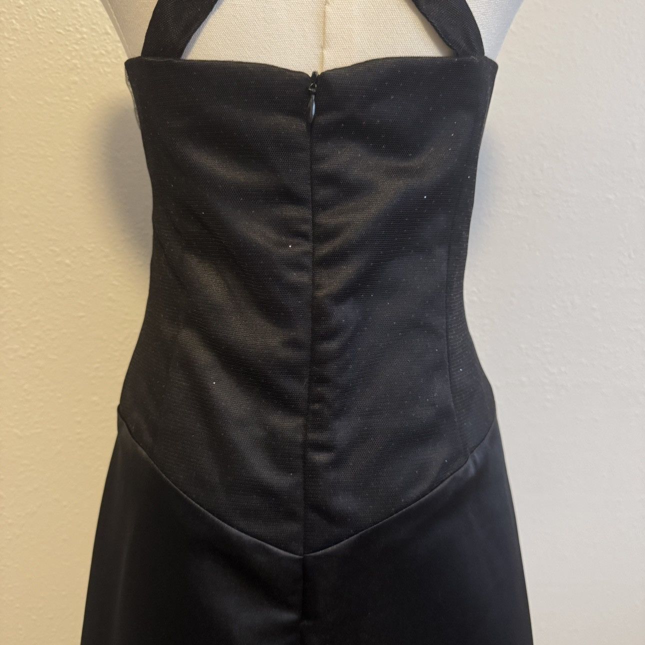 Other ONYX NITE Vintage Black Glitter Ruched V Neck Prom Dress Size L / US 10 / IT 46 - 7 Thumbnail