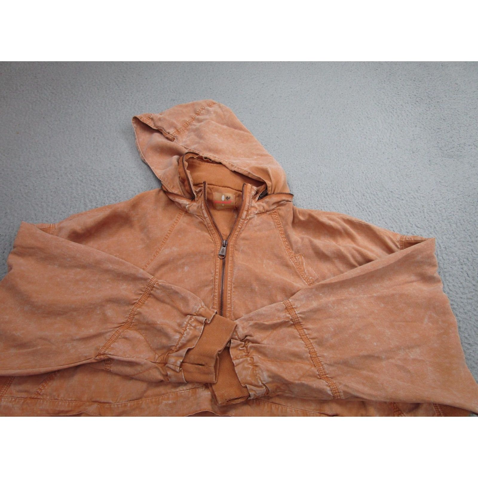 Free People Free People Jacket Womens M Anorak Orange Hooded Half Zip Drawstring Pullover Size M / US 6-8 / IT 42-44 - 2 Thumbnail