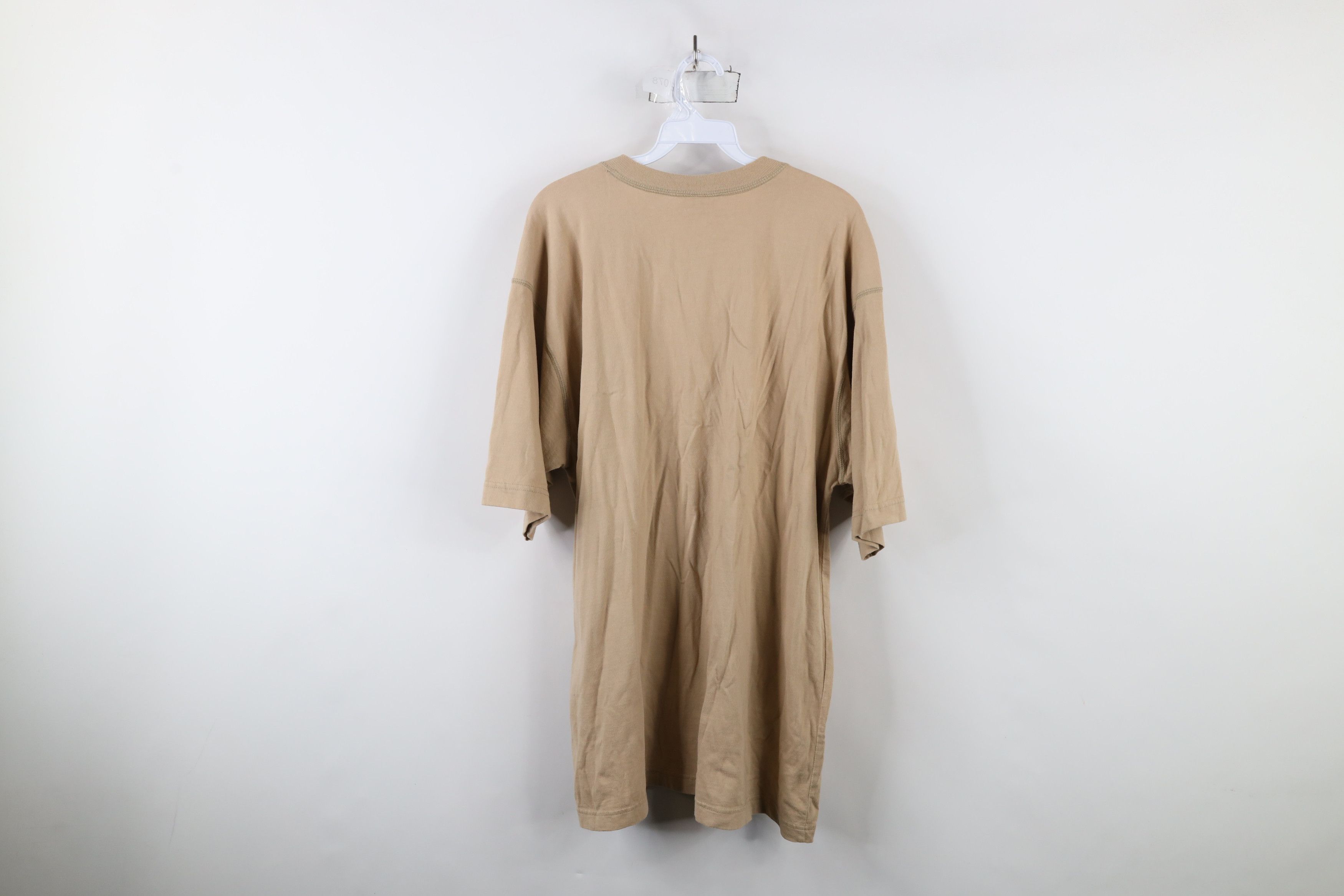 Vintage Vintage 90s Streetwear Blank Baggy Fit Henley T-Shirt Beige Size US L / EU 52-54 / 3 - 8 Thumbnail