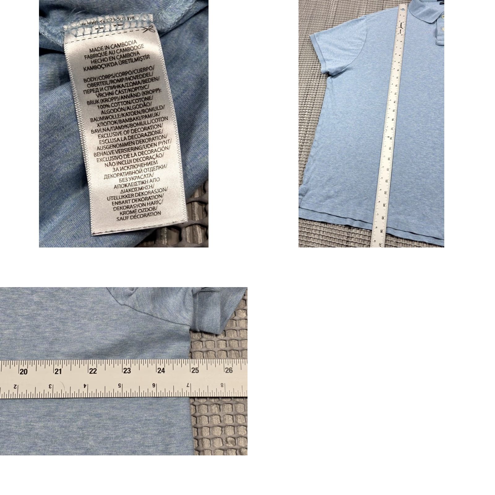 Polo Ralph Lauren VINTAGE Polo Ralph Lauren Polo Shirt Mens 2XL Heather Blue Short Sleeve Solid Blue Pony Polo Shirt Mens 2XL Size US XXL / EU 58 / 5 - 8 Thumbnail