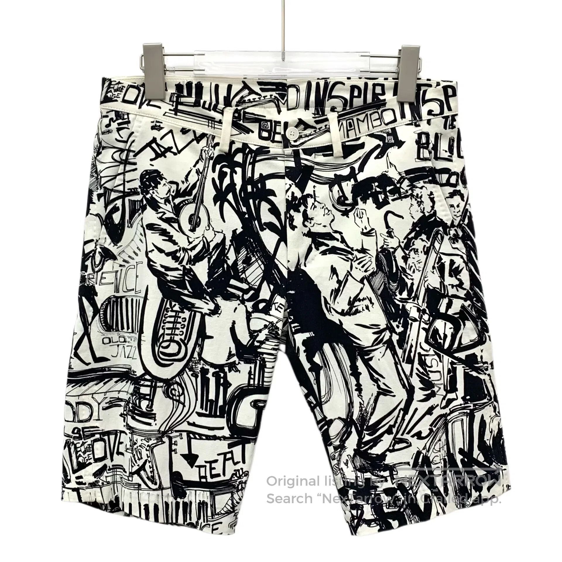 Dolce & Gabbana Dolce Gabbana Black and white color block graffiti print c Size US 30 / EU 46 - 1 Thumbnail