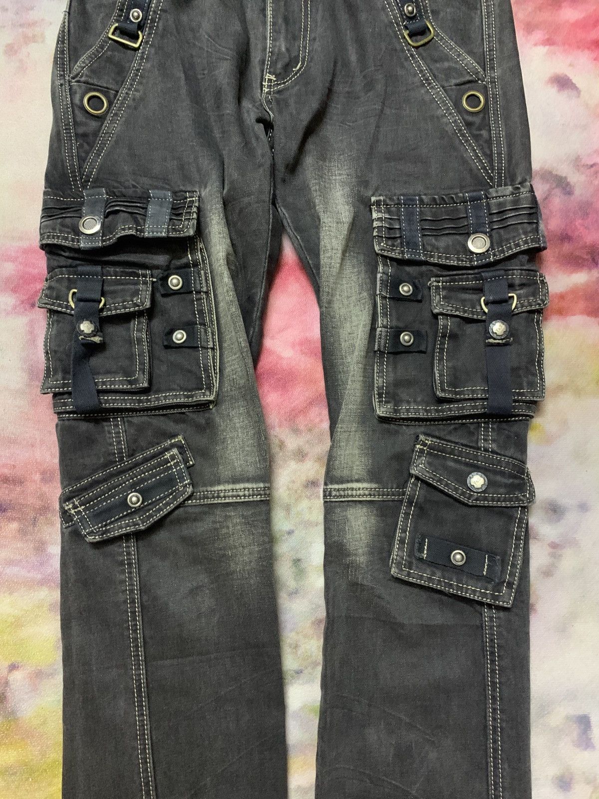 Tornado Mart Japanese Brand Tesilin Washed Black Denim Apocalypse Vkei Size US 29 - 3 Thumbnail