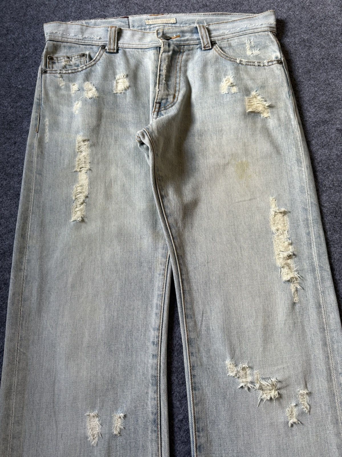 ABAHOUSE × Japanese Brand Abahouse Japan Distressed Flapped Pocket Light Wash Jeans Size US 30 / EU 46 - 4 Thumbnail