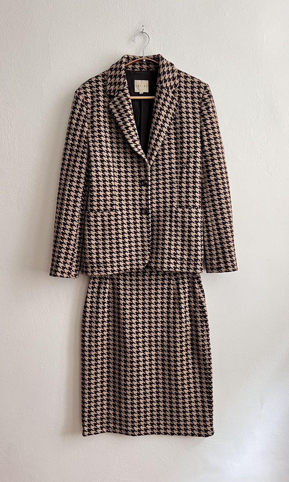 Celine Vintage Celine Houndstooth pattern suit Size L / US 10 / IT 46 - 2 Thumbnail