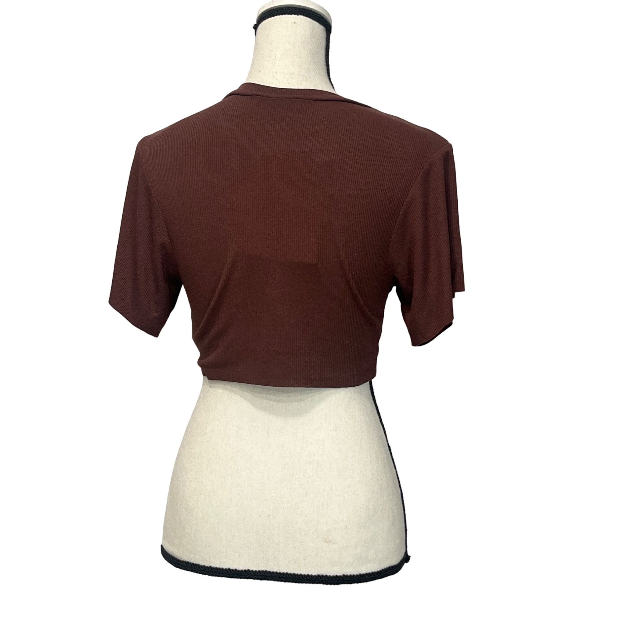 Other Naked Wardrobe Crop T-shirt In Chocolate, Sz. S Size S / US 4 / IT 40 - 2 Thumbnail