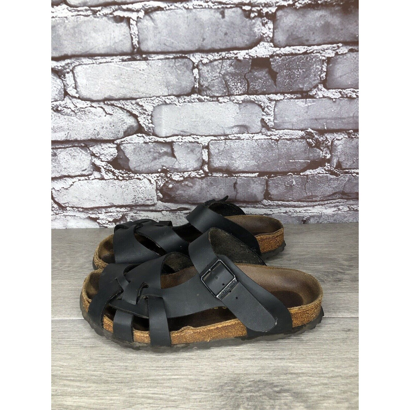 Birkenstock Birkenstock Pisa Black Leather Strappy Slides Cork Sandals W Size US 5.5 / IT 35.5 - 10 Thumbnail