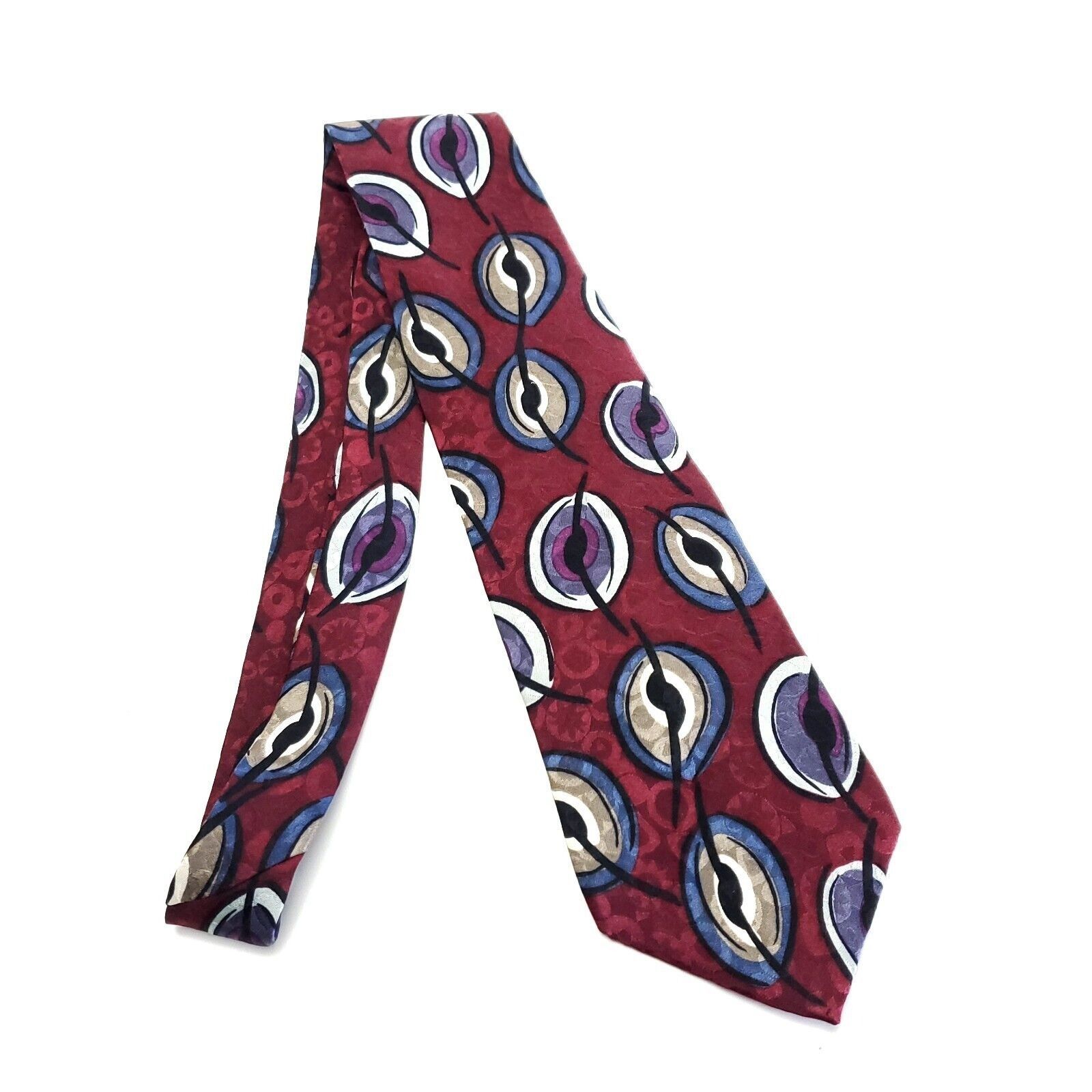 Designer Mulberry Ziggurat Abstract Maroon Red Jacquard Short Print S Size ONE SIZE - 6 Thumbnail