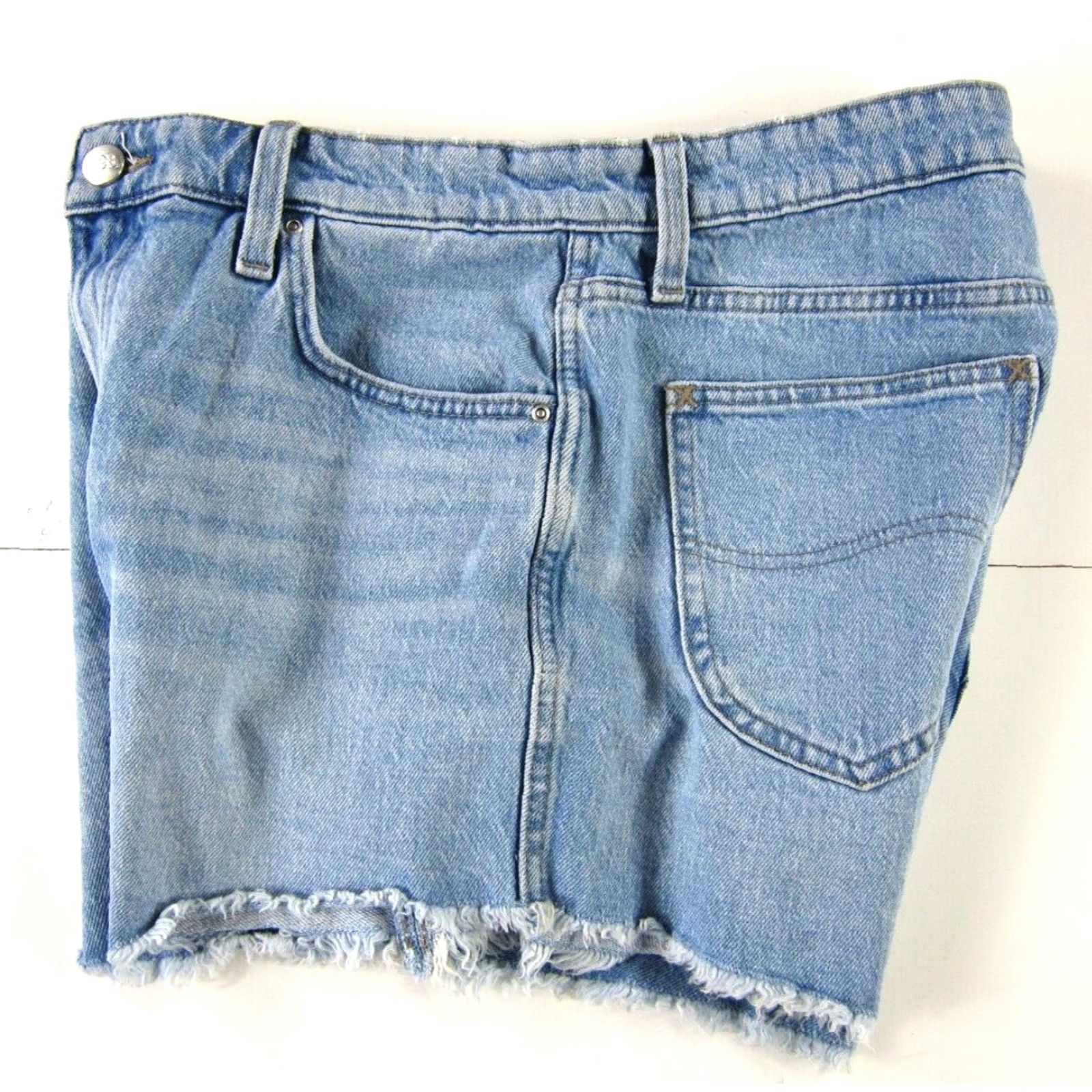 Lee Lee Cotton Light Wash Blue Stretch Denim High Rise Cut Off Jean Short Woman 30 Size 30" / US 8 / IT 44 - 6 Thumbnail
