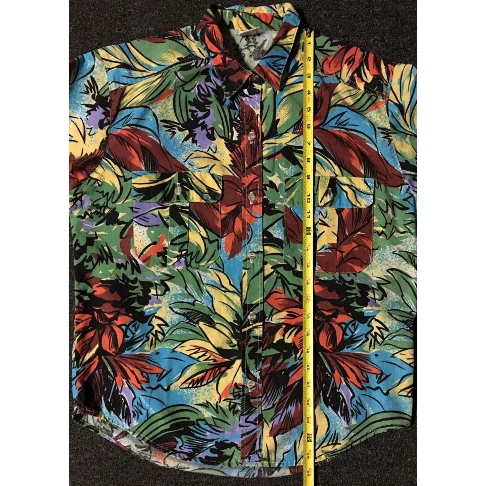Vintage VINTAGE 80s Flower Abstract Art AOP Shirt M Surf Skate Beach Grunge Vaporwave OP 90s Size M / US 6-8 / IT 42-44 - 7 Thumbnail