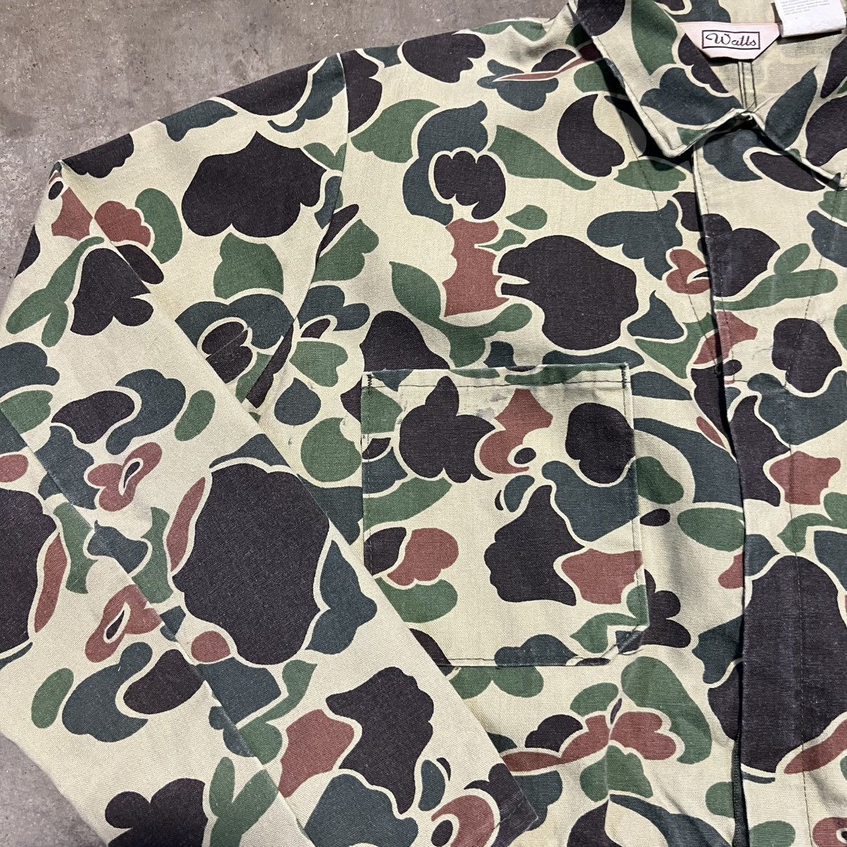 Vintage × Walls Vintage 90s Walls Camo Workwear Jacket Cropped Boxy USA Made Size US L / EU 52-54 / 3 - 4 Thumbnail