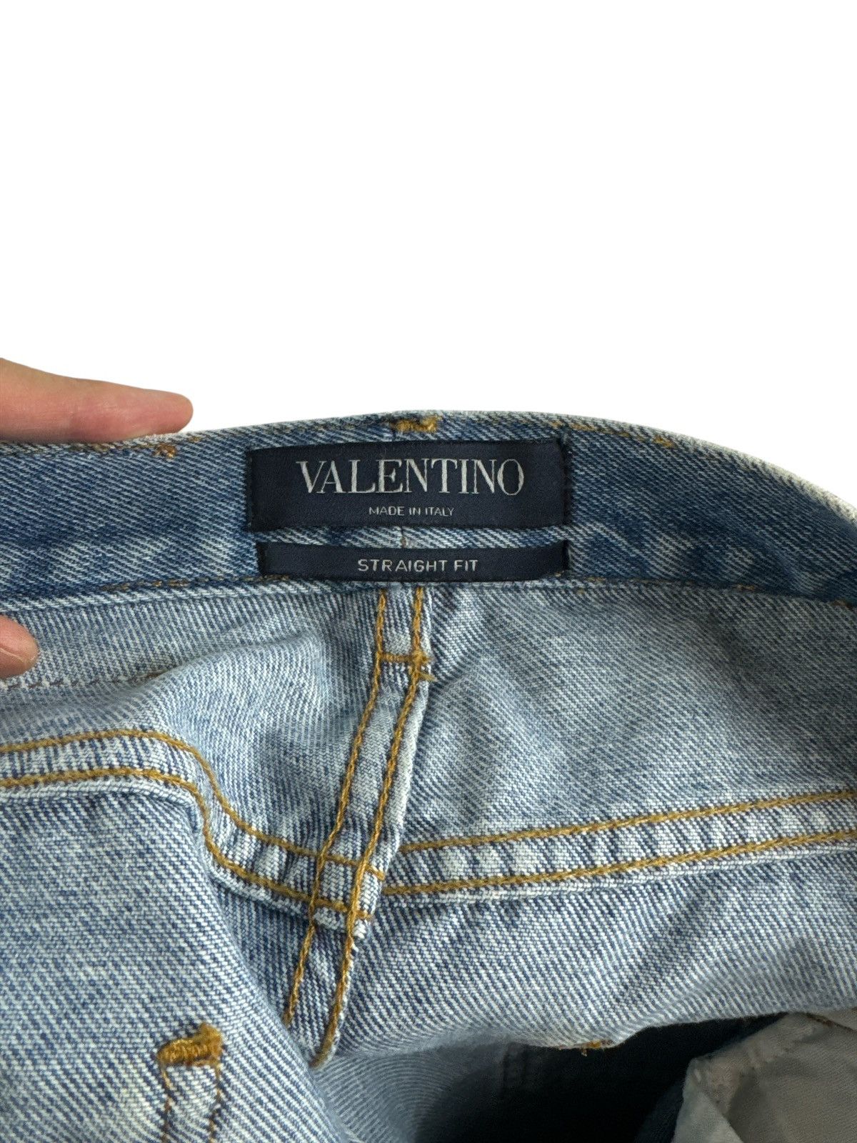 Valentino $995 Valentino Monogram Rolled-Cuffs Straight Jeans 32 Size US 32 / EU 48 - 4 Thumbnail