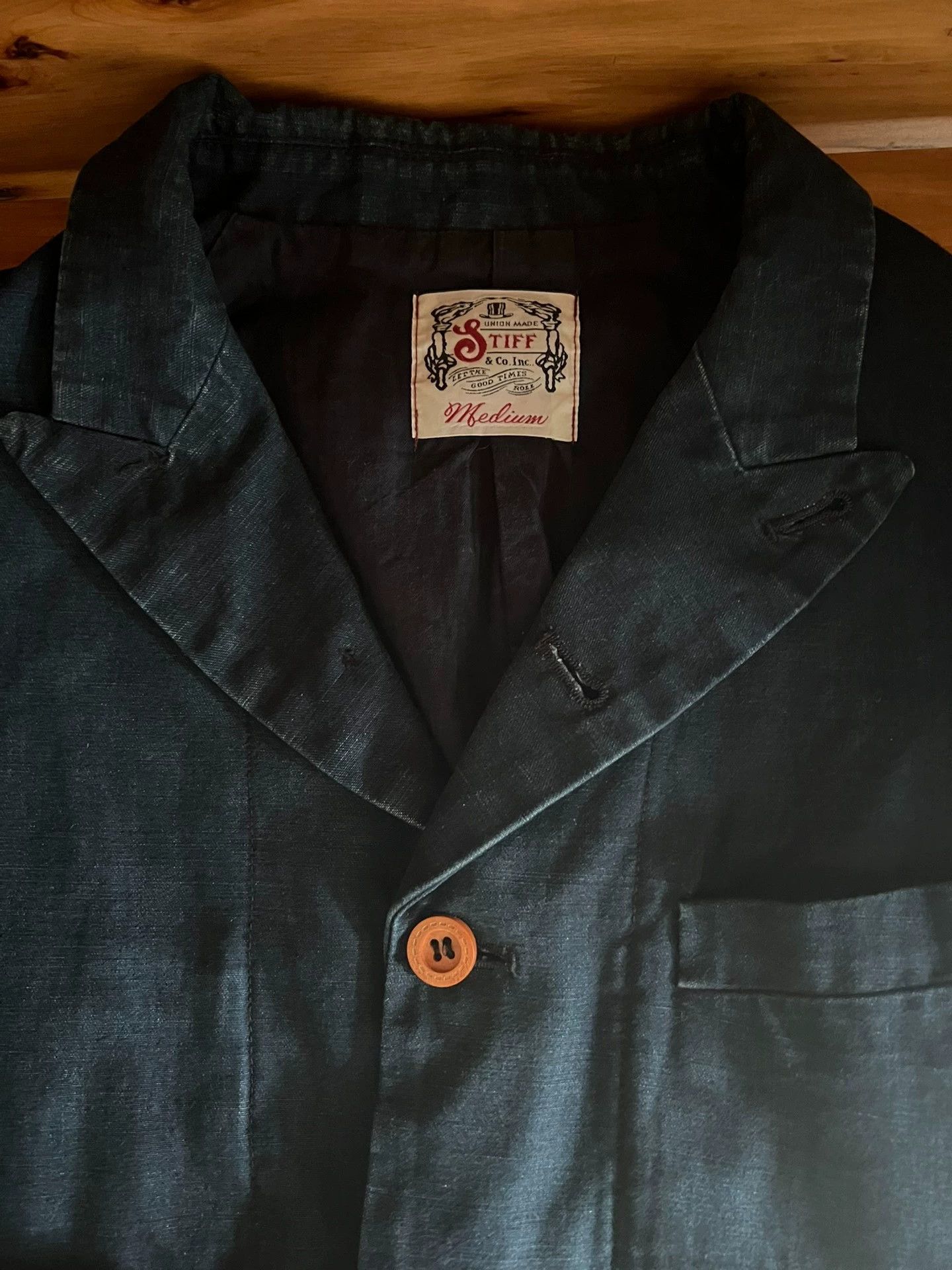 Other Stiff Indigo Distressed Peaked Lapel Linen-Cotton Suit M Size US M / EU 48-50 / 2 - 8 Thumbnail