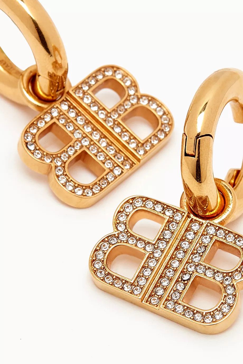 Balenciaga o1mt1gz1024 Size: OS / BB 2.0 Hoop Earrings in Gold Size ONE SIZE - 5 Thumbnail