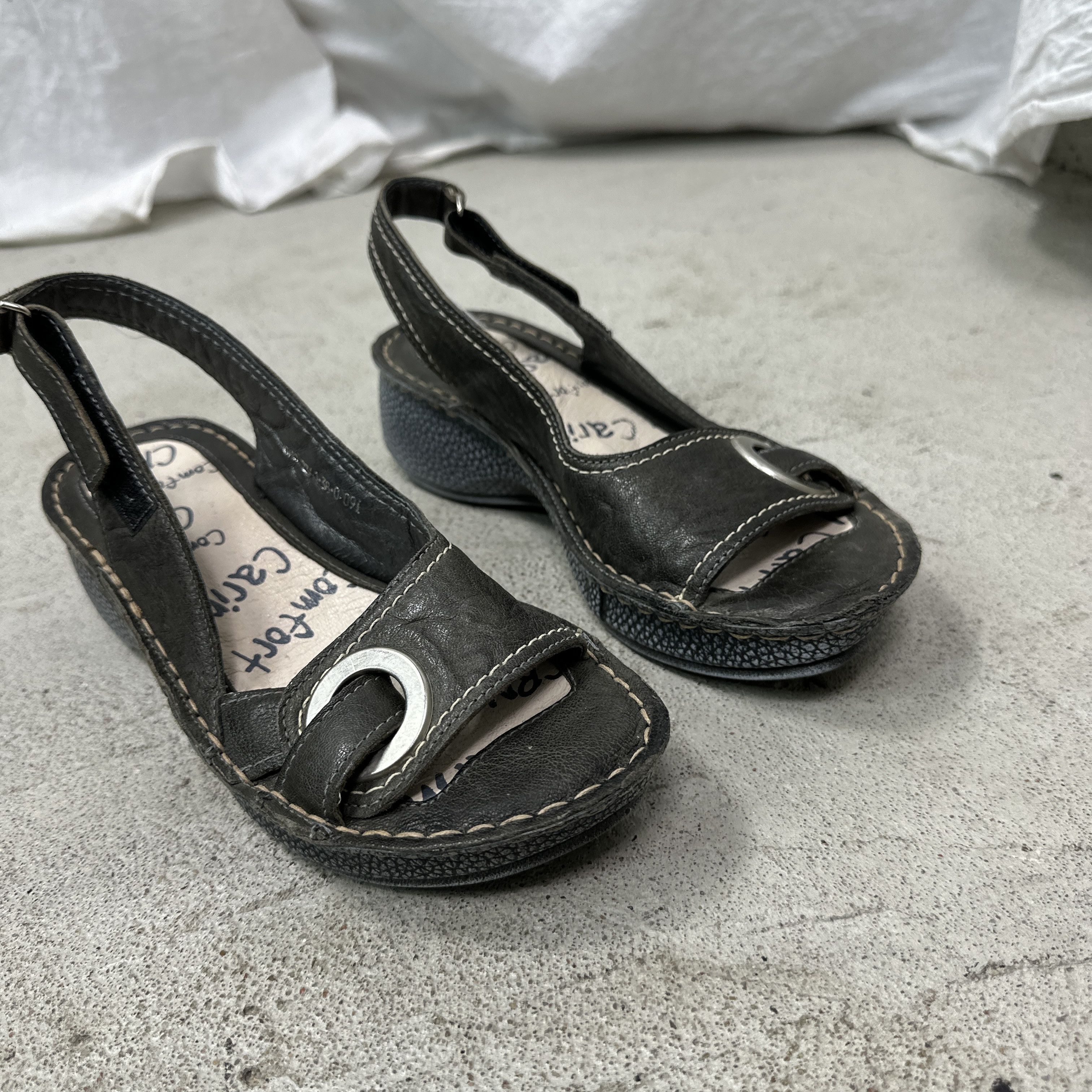 Vintage Vintage Avant Garde Grunge Leather Buckled Platform Y2K Size US 8 / IT 38 - 5 Thumbnail