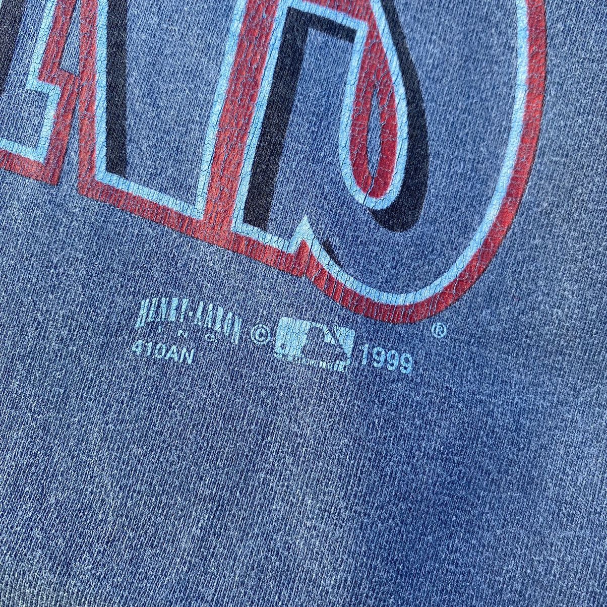 MLB Thrashed Faded Vintage 90s Cleveland Indians MLB ERD GRUNGE Size US XL / EU 56 / 4 - 3 Thumbnail