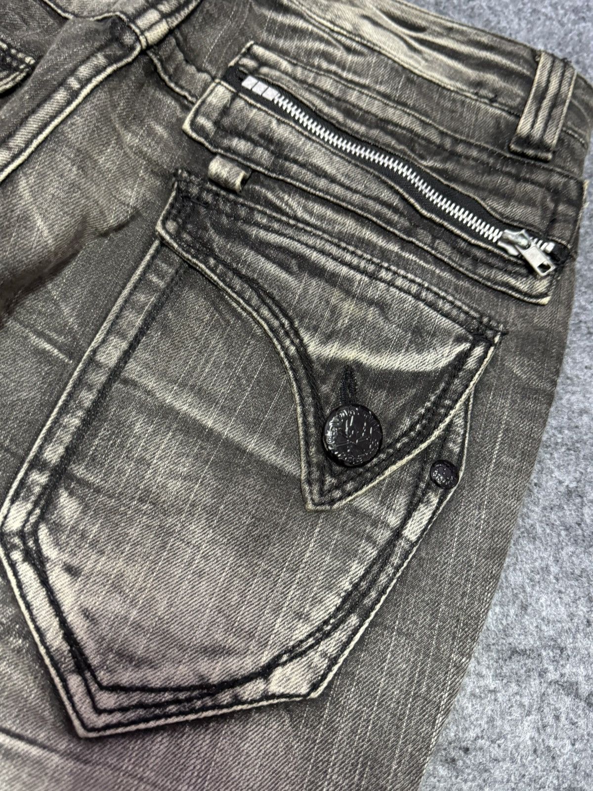 Japanese Brand × LOWBOX Blow By Blue Japan Paint Splatter Shadow Wash Jeans Size US 30 / EU 46 - 19 Thumbnail