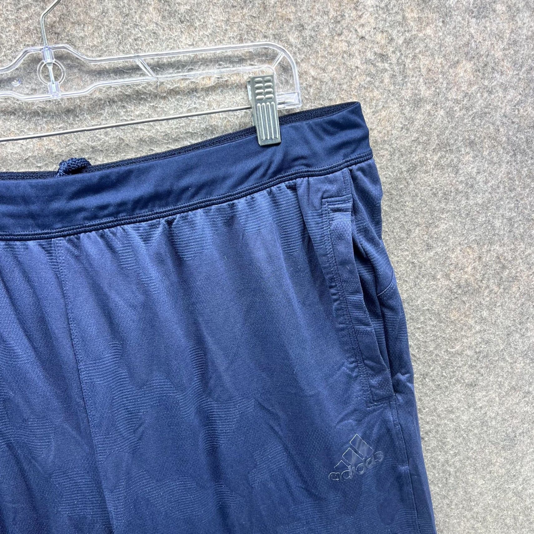 Adidas Adidas Jogger Pants Mens Large Blue Knit Elastic Waist Pockets Training Size US 33 - 6 Thumbnail