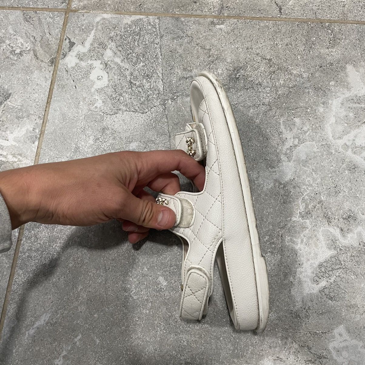 Vintage Chanel Dad Sandals slip on shoes old luxury flats mules Size US 10 / IT 40 - 8 Thumbnail