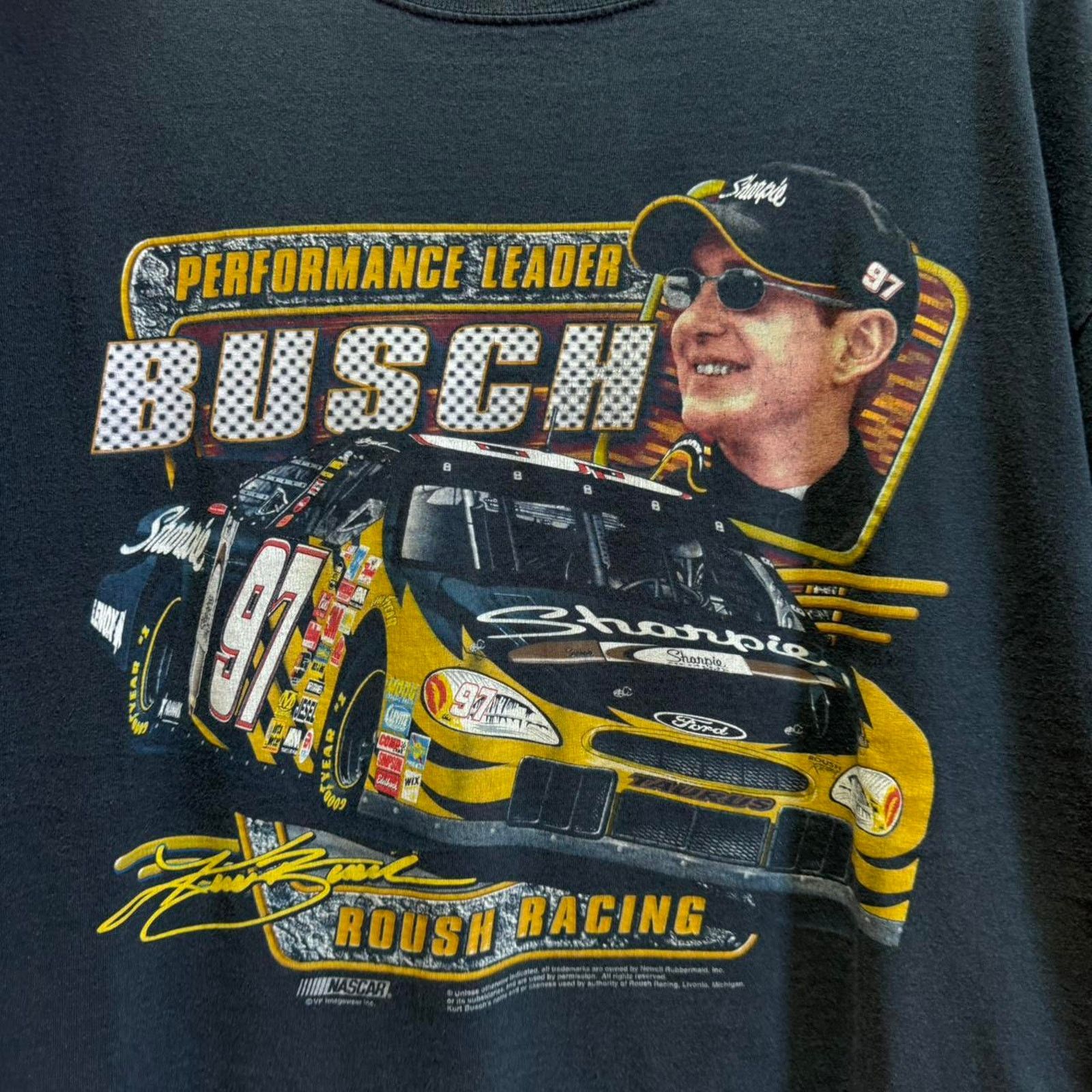 NASCAR × Vintage Vintage 90s NASCAR Racing Race Car Busch T-Shirt Size US XL / EU 56 / 4 - 3 Thumbnail