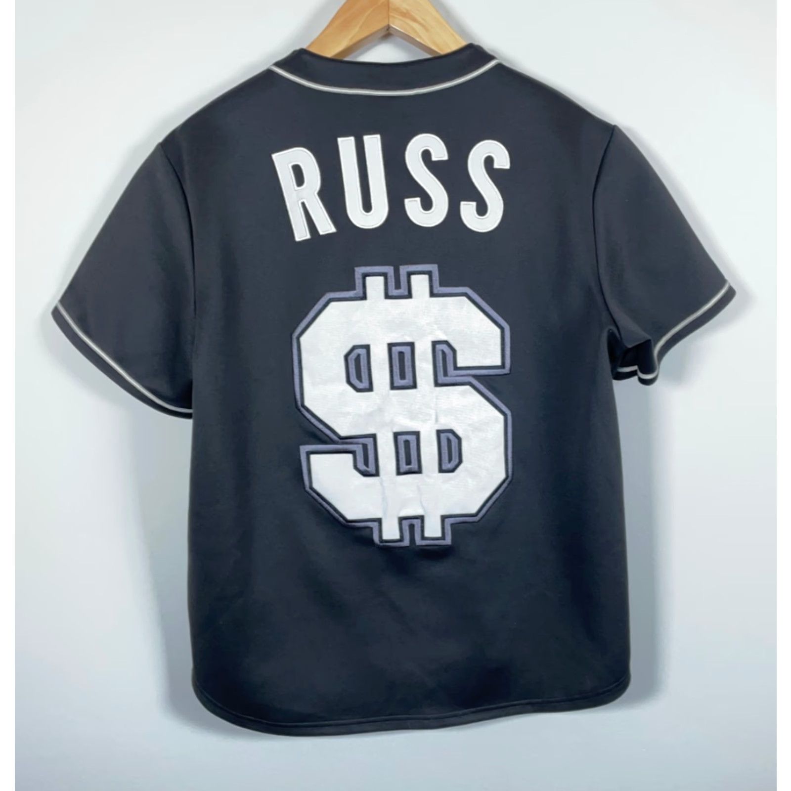 Vintage VINTAGE Russ Psycho Baseball Jersey Mens Large Black Script Embroidered 2021 Hip Hop Retro Baseball Jersey Size US L / EU 52-54 / 3 - 2 Thumbnail