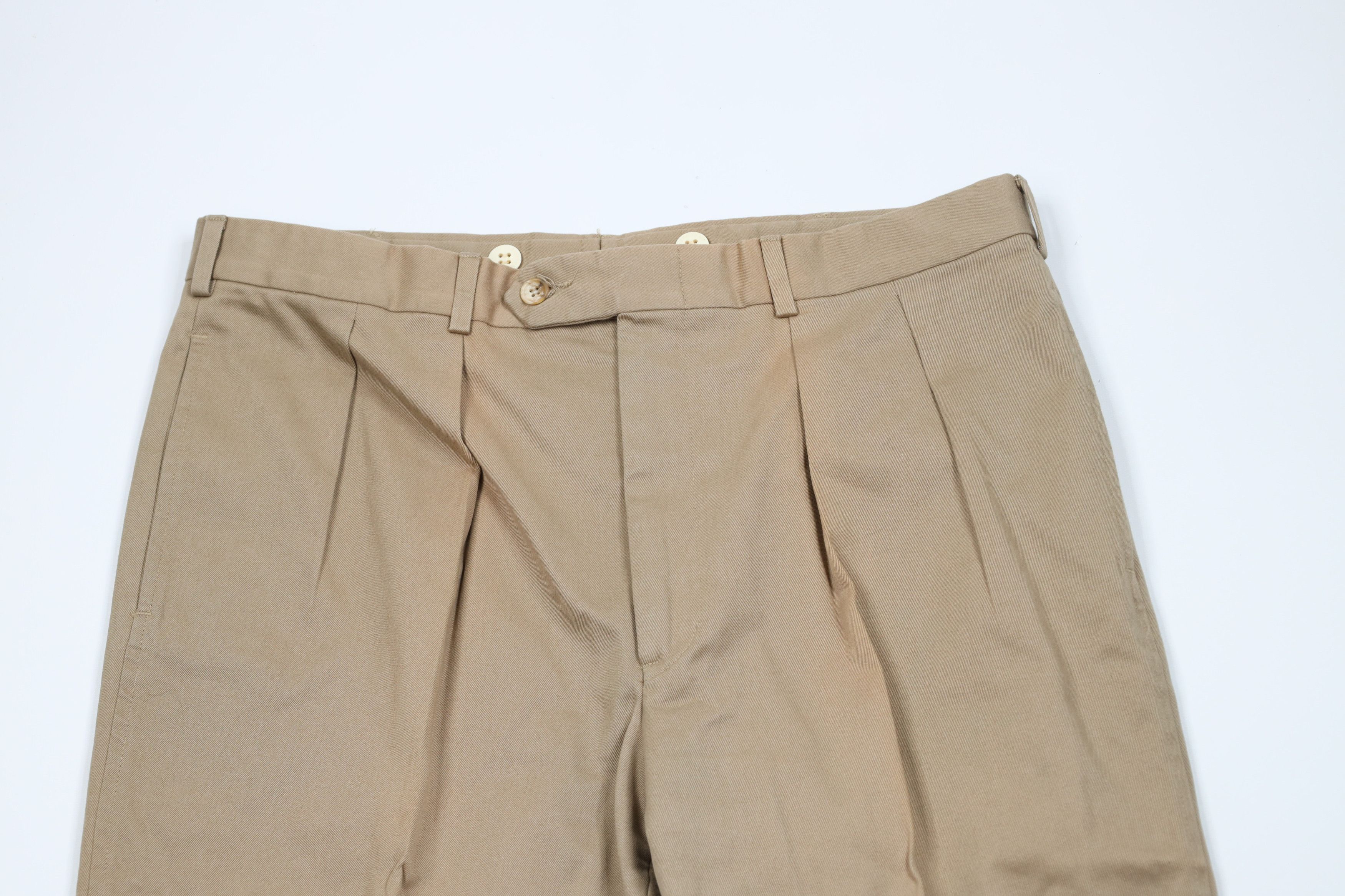 Lands' End × Vintage Vintage 70s Lands End Heavy Wide Leg Chino Pants Beige USA Size US 36 / EU 52 - 2 Thumbnail